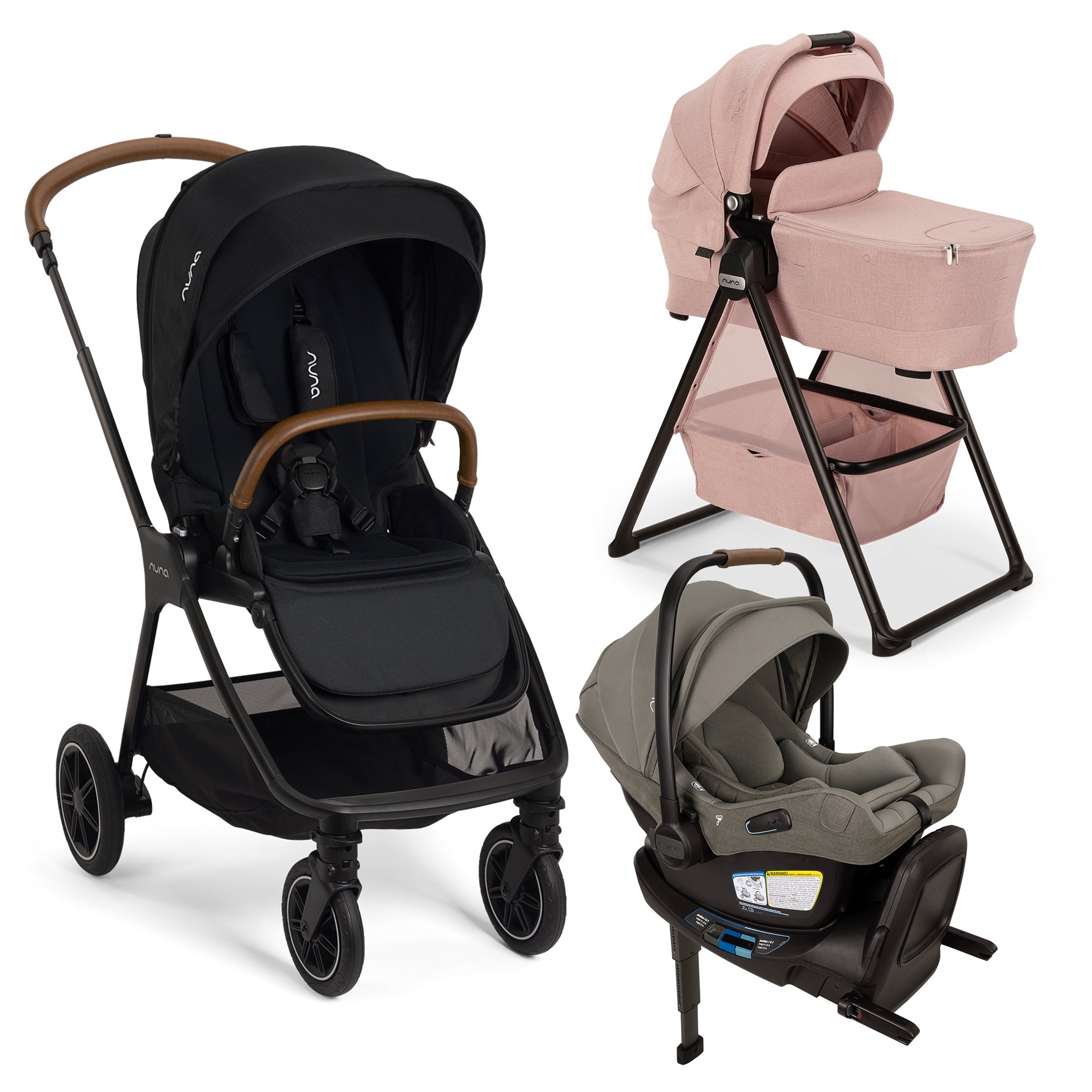Silver Cross Reef 2 Stroller + Folding Bassinet + Nuna PIPA Aire RX Travel System