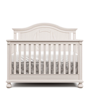 White Romina Dakota Convertible Crib - Front View | Bambi Baby
