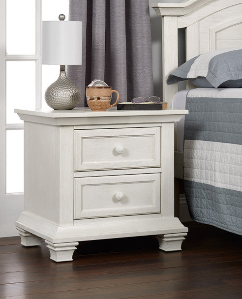 Oxford Cottage Cove Collection Nightstand in Vintage White- Bambi Baby