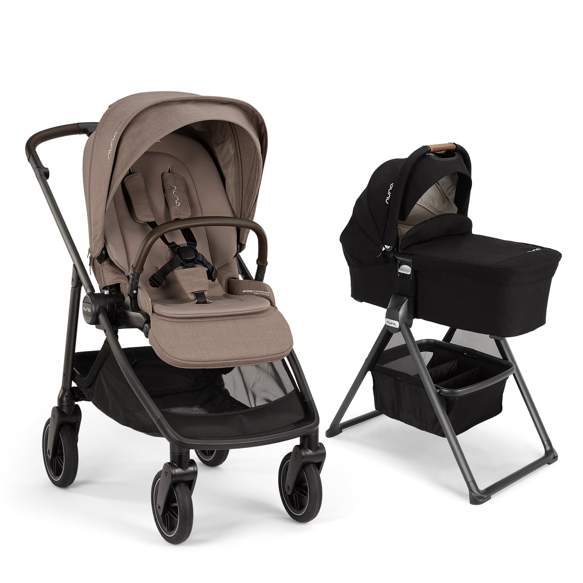 Nuna SWIV Stroller + SWIV Bassinet + Stand Bundle- Bambi Baby