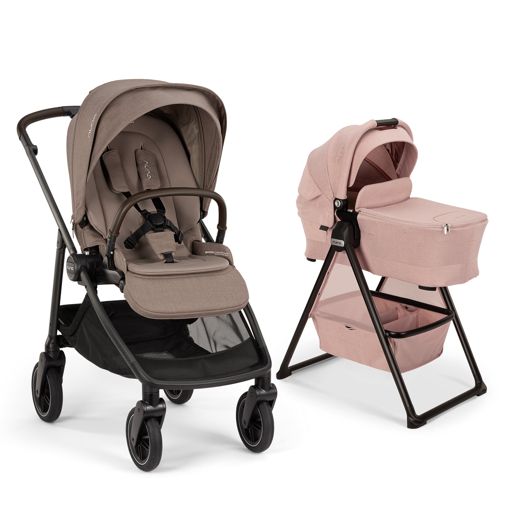Nuna SWIV Stroller + SWIV Bassinet + Stand Bundle- Bambi Baby