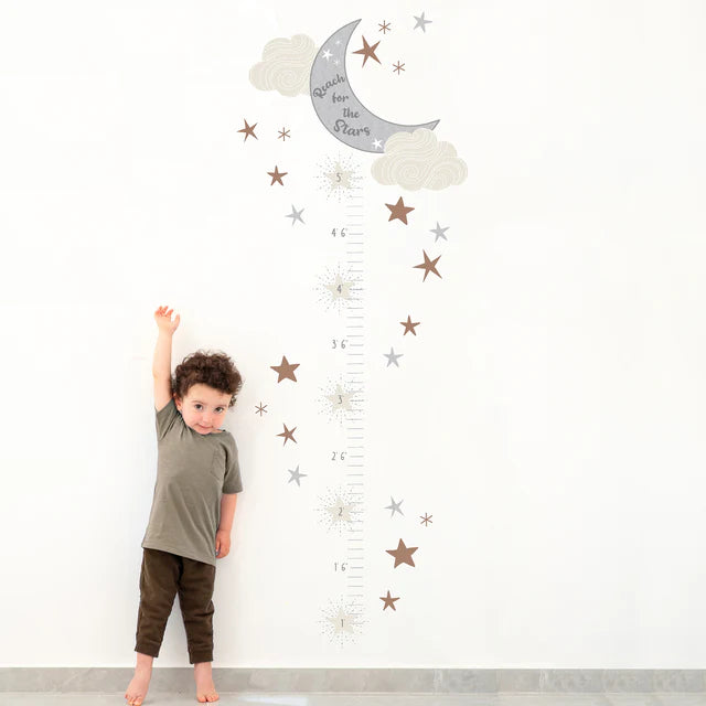 Lambs & Ivy Goodnight Moon Celestial Moon & Stars Toddler Growth Chart Wall Decal- Bambi Baby
