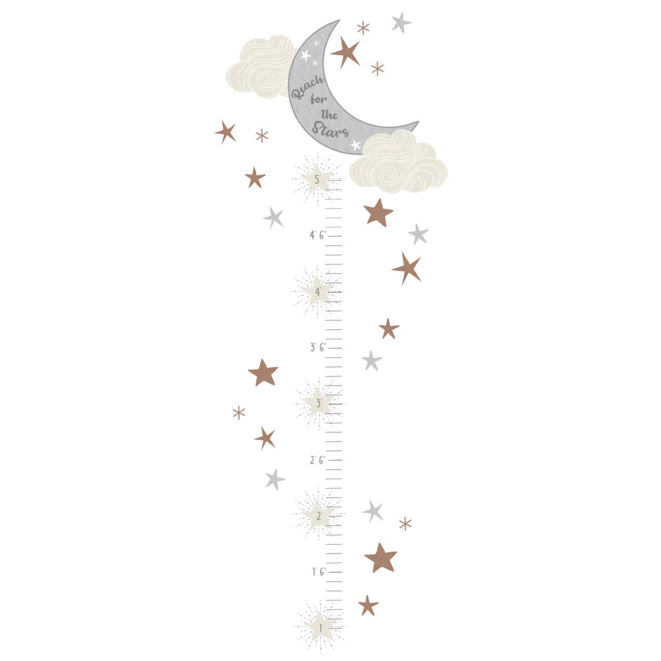 Lambs & Ivy Goodnight Moon Celestial Moon & Stars Toddler Growth Chart Wall Decal- Bambi Baby