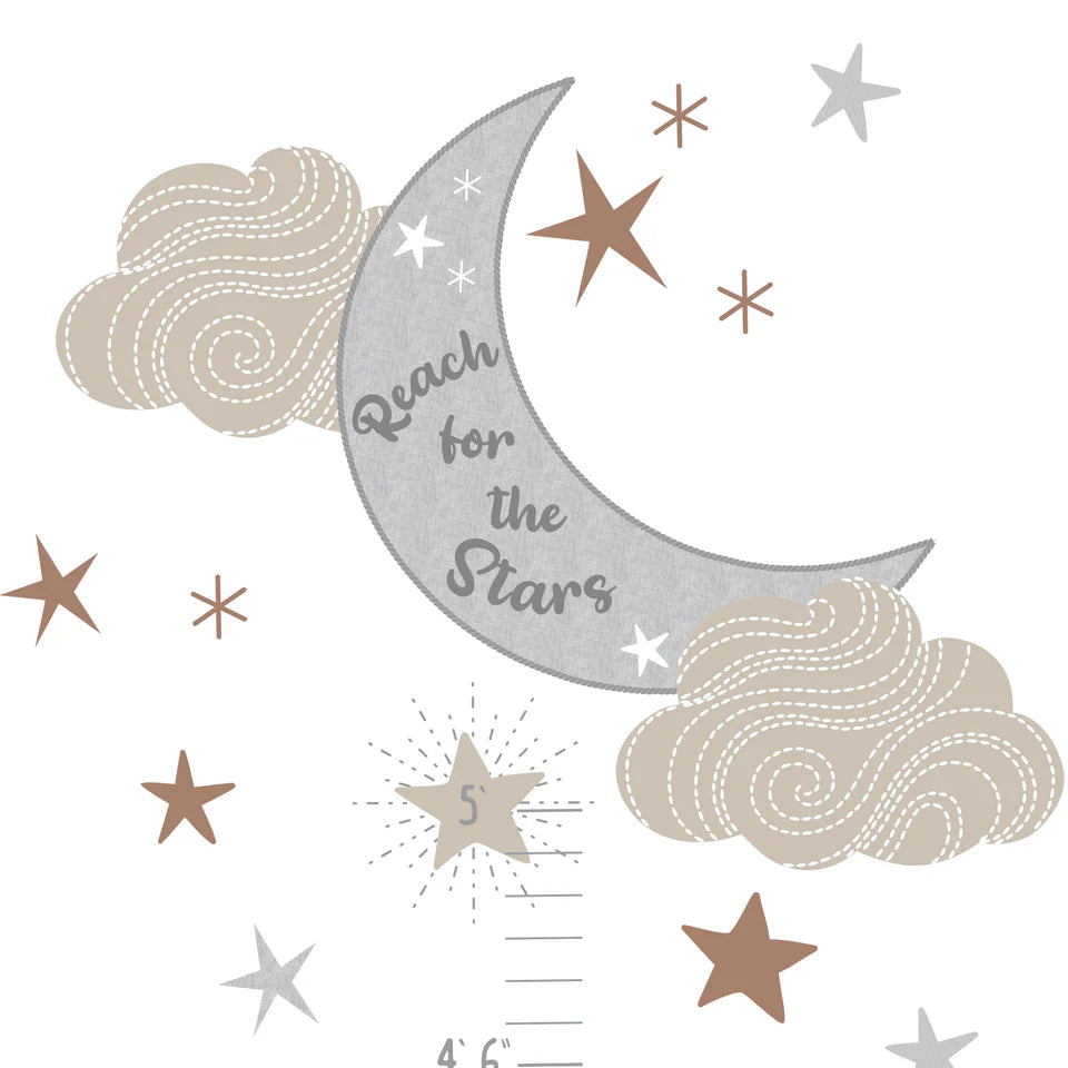 Lambs & Ivy Goodnight Moon Celestial Moon & Stars Toddler Growth Chart Wall Decal- Bambi Baby