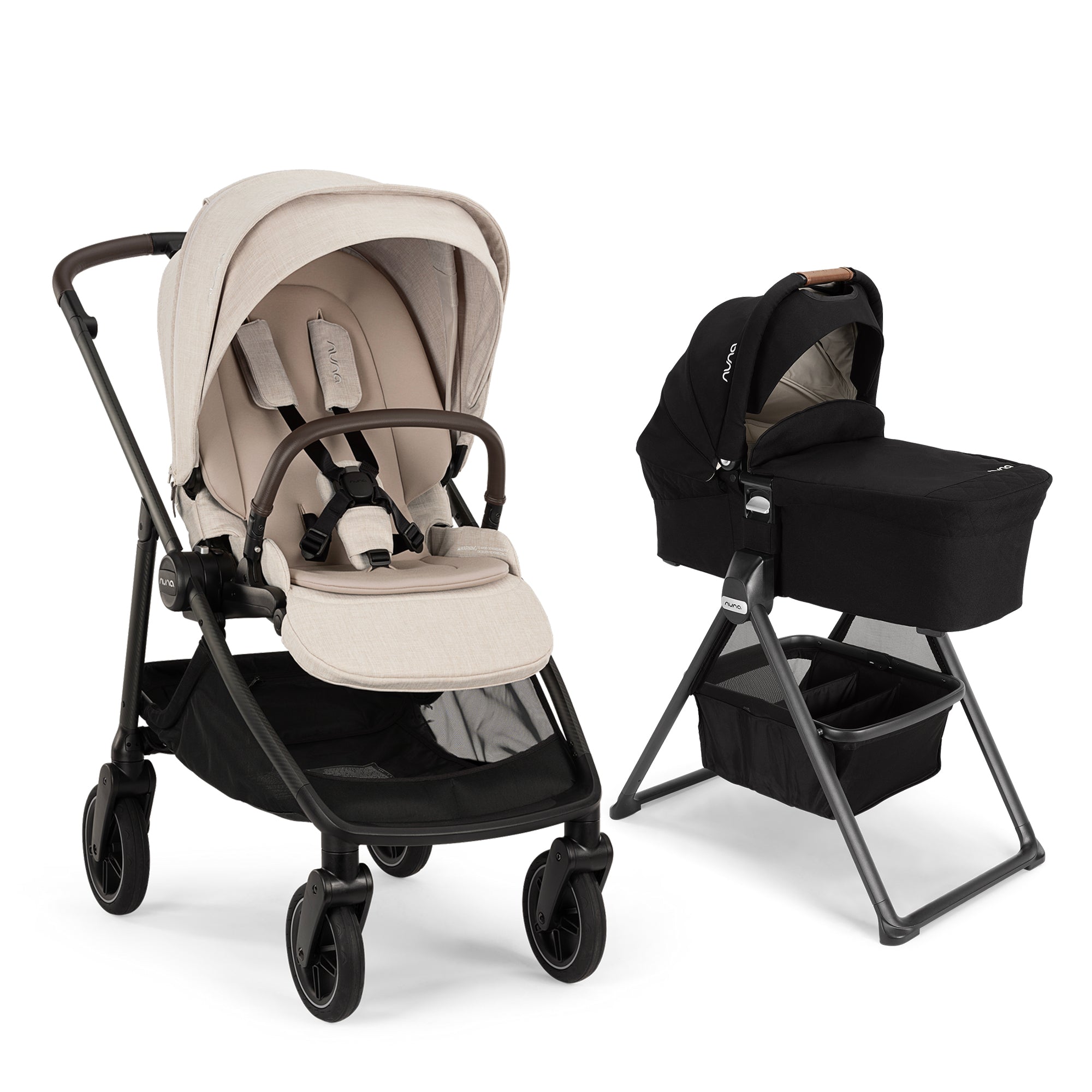Nuna SWIV Stroller + SWIV Bassinet + Stand Bundle- Bambi Baby