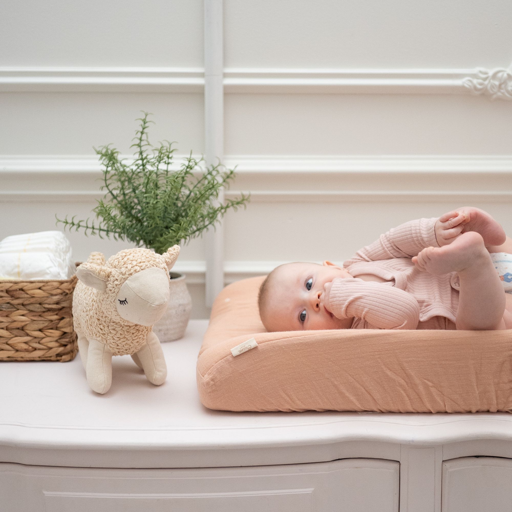 Crane Baby Violet Daisy Tuck Quilted Changing Pad Cover- Bambi Baby