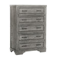 Westwood Foundry 5 Drawer Chest in Brushed Pewter - Bambi Baby