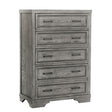 Westwood Foundry 5 Drawer Chest in Brushed Pewter - Bambi Baby