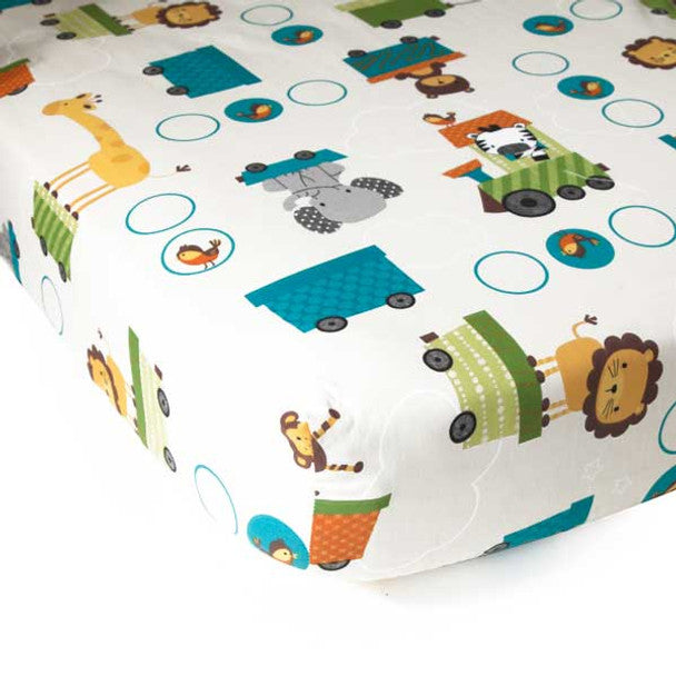 Lençol de berço da coleção Choo Choo da Bedtime Originals- Bambi Baby