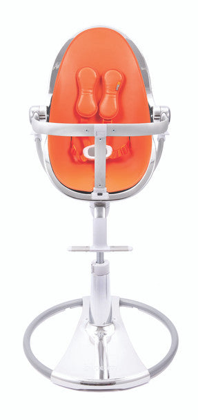 Trona Bloom Fresco Chrome Edición Especial con Kit de Inicio con Almohadilla en Plata y Naranja Cosecha- Bambi Baby