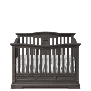 Dark Grey Hardwood Convertible Crib - Front View | Bambi Baby