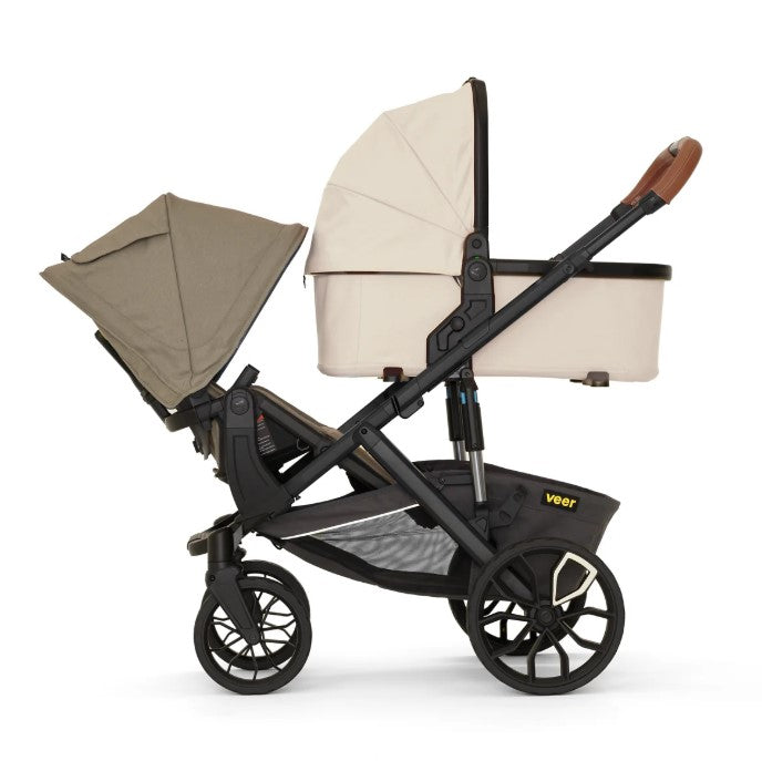 double stroller with leather handle Veer Switch&Roll Leather Kit Stroller (Switchback Seat & Roll Frame, Leather Grips for Handle and Armbar)