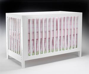 White Sorelle City Lights Convertible Crib with Mini Rail - Side View | Bambi Baby