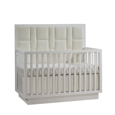 Natart Como Crib-To-Double With Upholstered Panel Boucle Beige in White- Bambi Baby