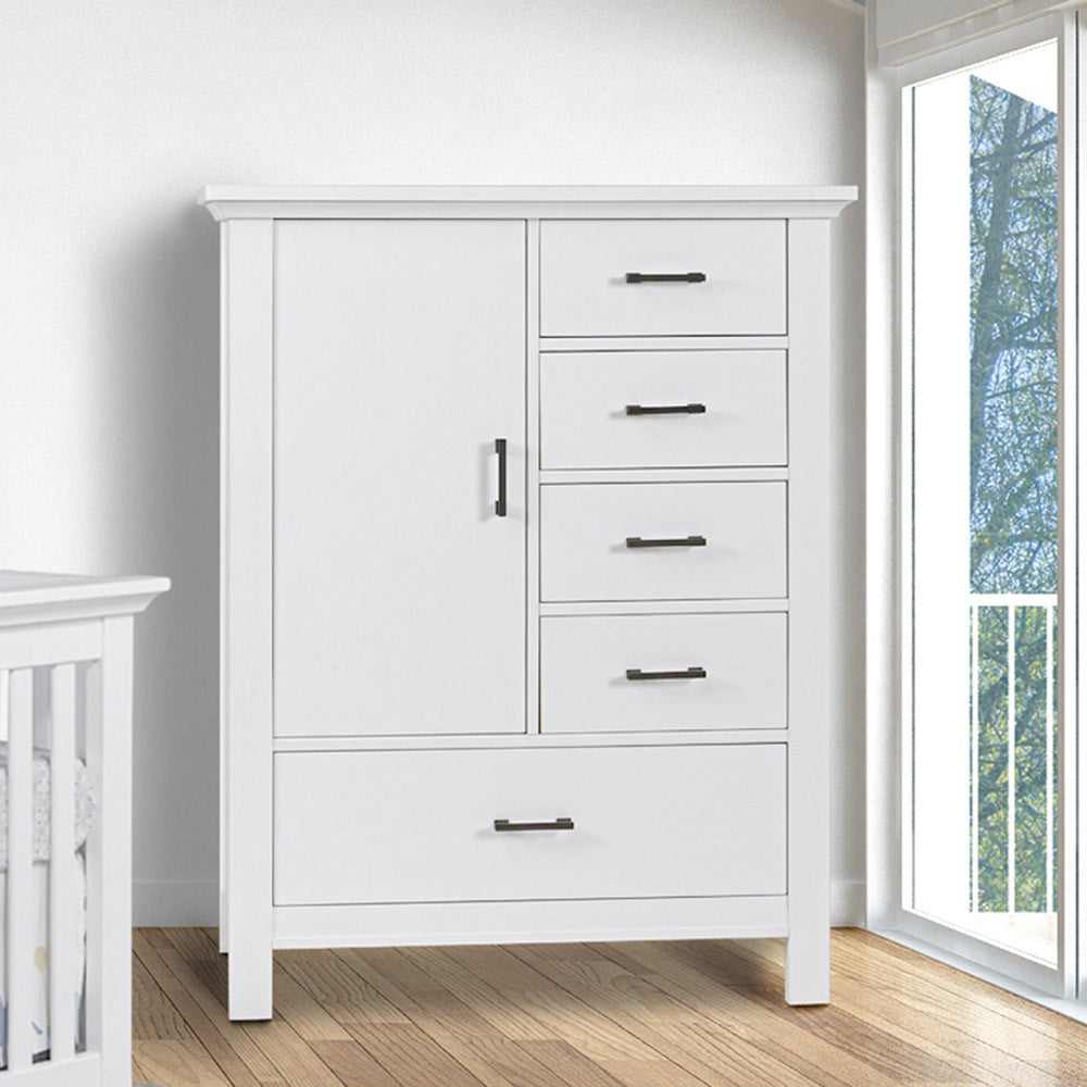 Fawn Baby Yosemite 2 Piece Nursery Set - Flat Top Crib and Chifferobe in Vintage White- Bambi Baby