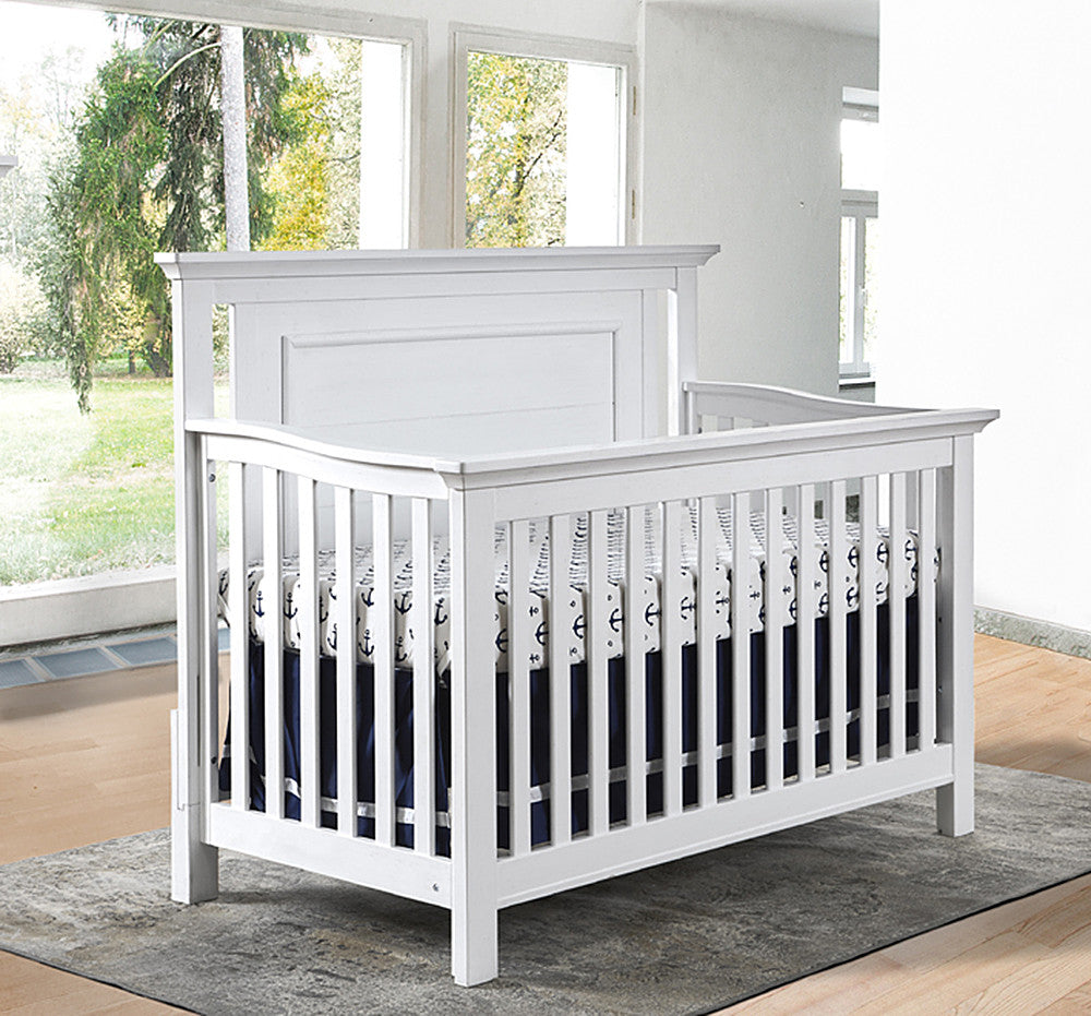 Fawn Baby Yosemite Flat Top Crib in Vintage White- Bambi Baby