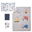 Bedtime Originals Construction Zone 4-Piece  Gray/Navy/White Toddler Bedding Set - Bambi Baby