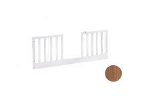 Walnut Solid Wood Natart Contempo Toddler Gate - Front View with Color Swatch | Bambi Baby