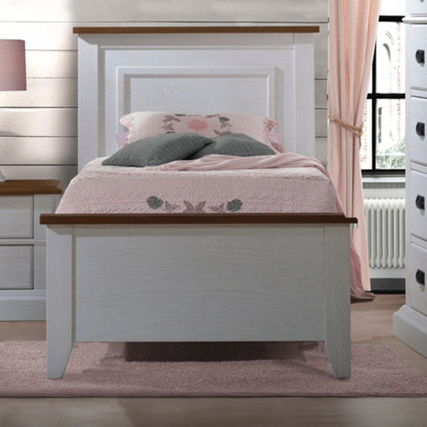 Natart Cortina Twin Bed in White Chalet/Cognac- Bambi Baby