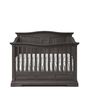 Dark Grey Solid Wood Romina Imperio Convertible Crib - Front View | Bambi Baby