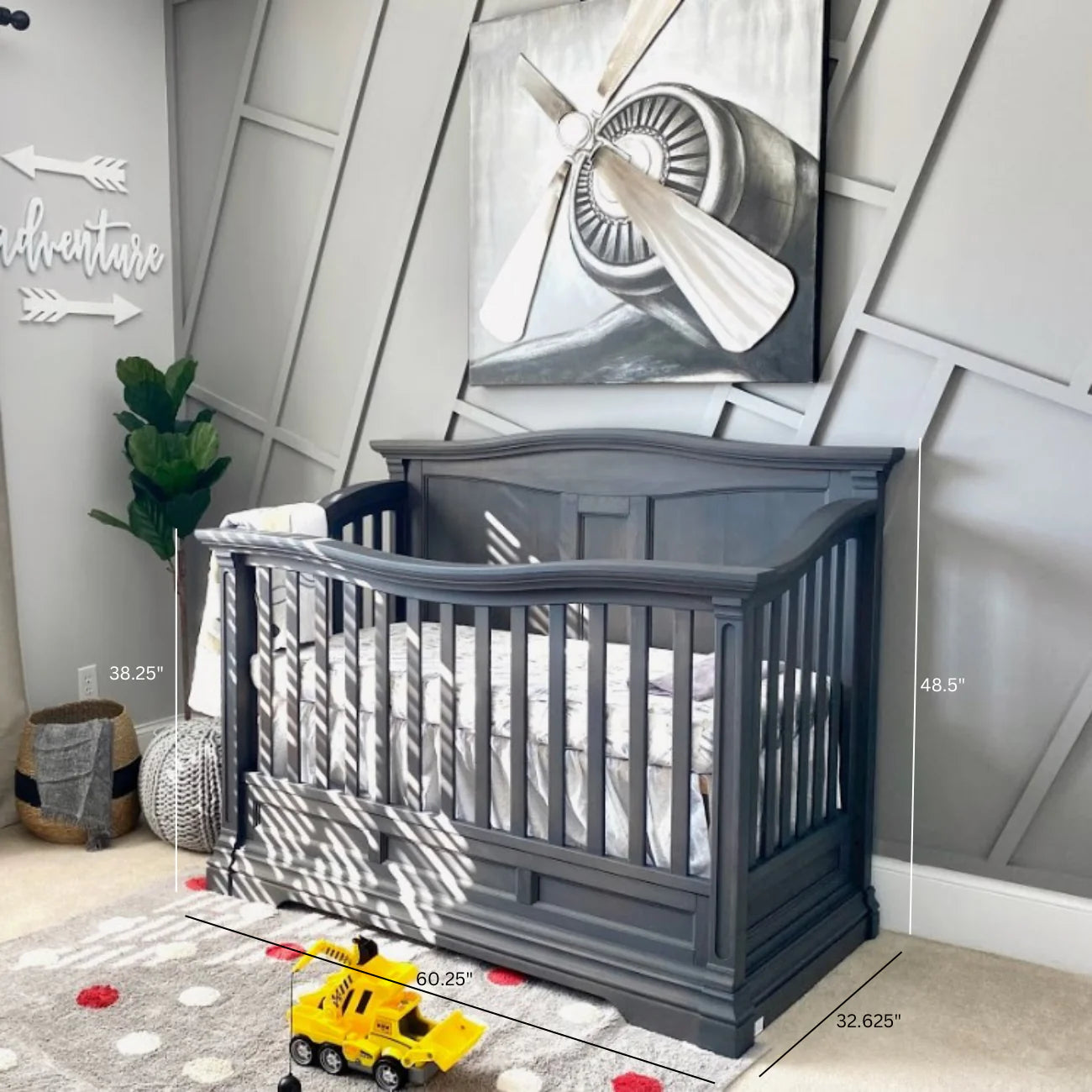 Romina Imperio Convertible crib w/ Solid Panel- Bambi Baby