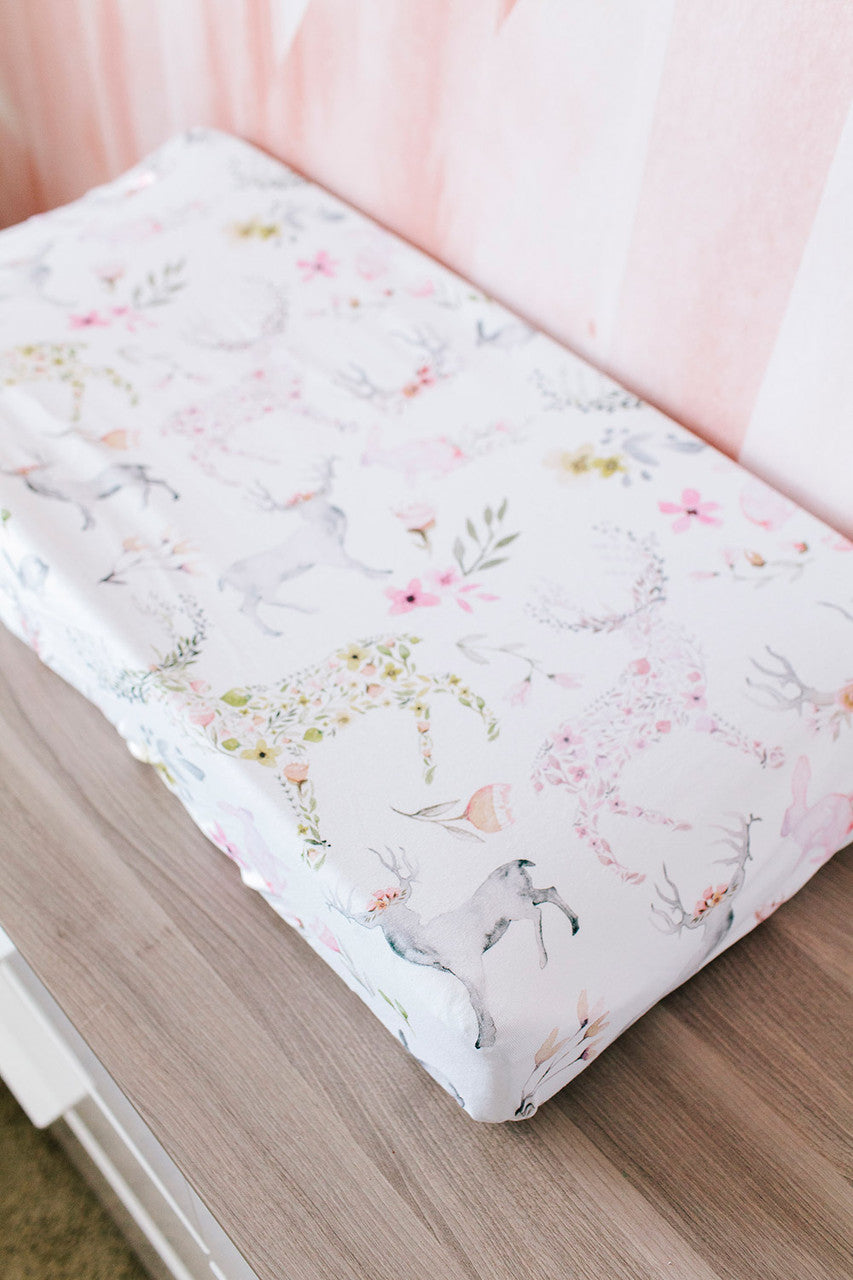 Oilo Fawn Jersey Changing Pad Cover- Bambi Baby