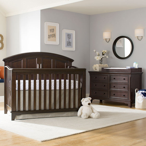 Westwood Jonesport 2 Piece Nursery Set - Crib and Double Dresser in Chocolate Mist- Bambi Baby