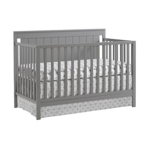 Dove Gray Wood Oxford Baby Lazio 4-in-1 Convertible Crib - Side View | Bambi Baby