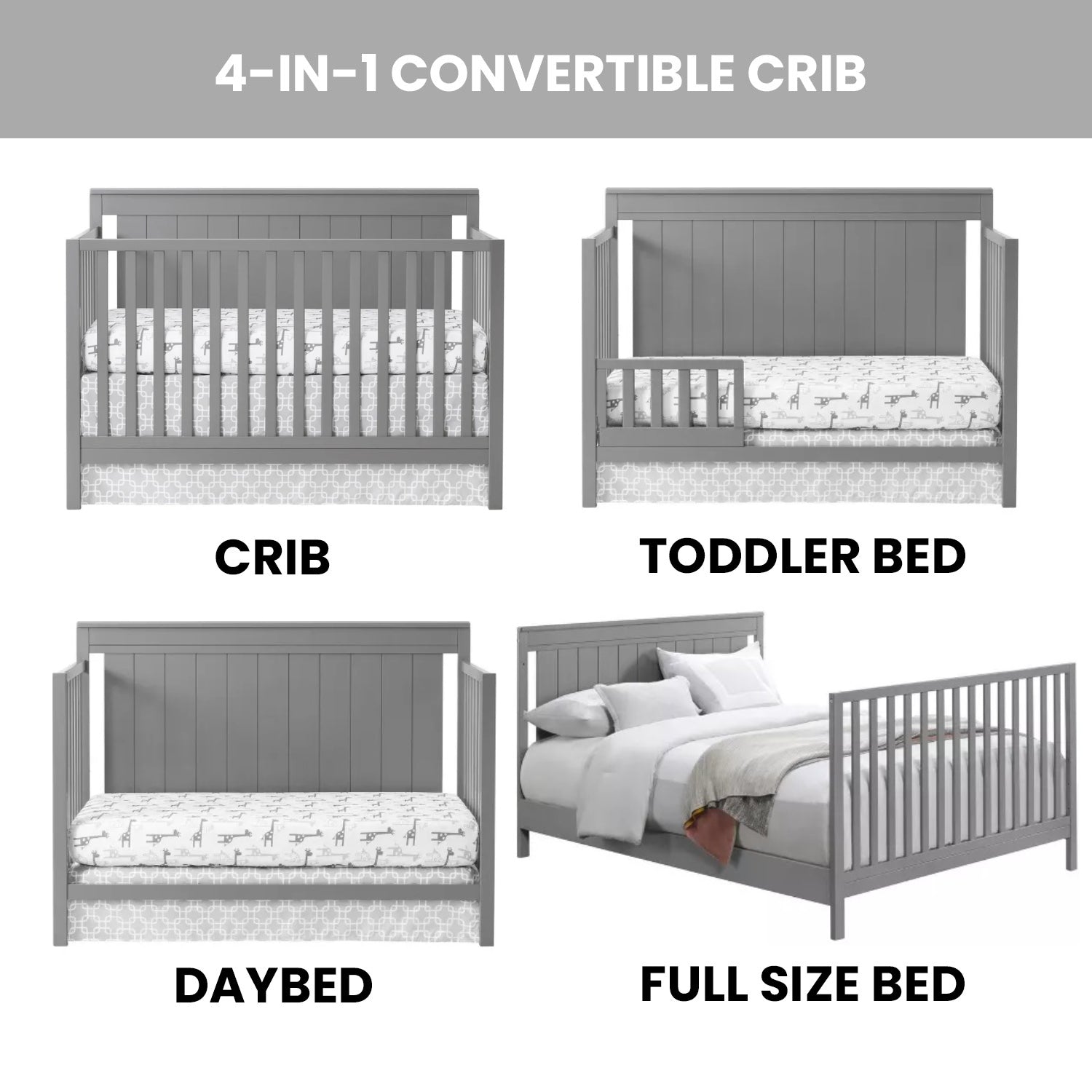 Oxford Baby Lazio 4-in-1 Convertible Crib- Bambi Baby
