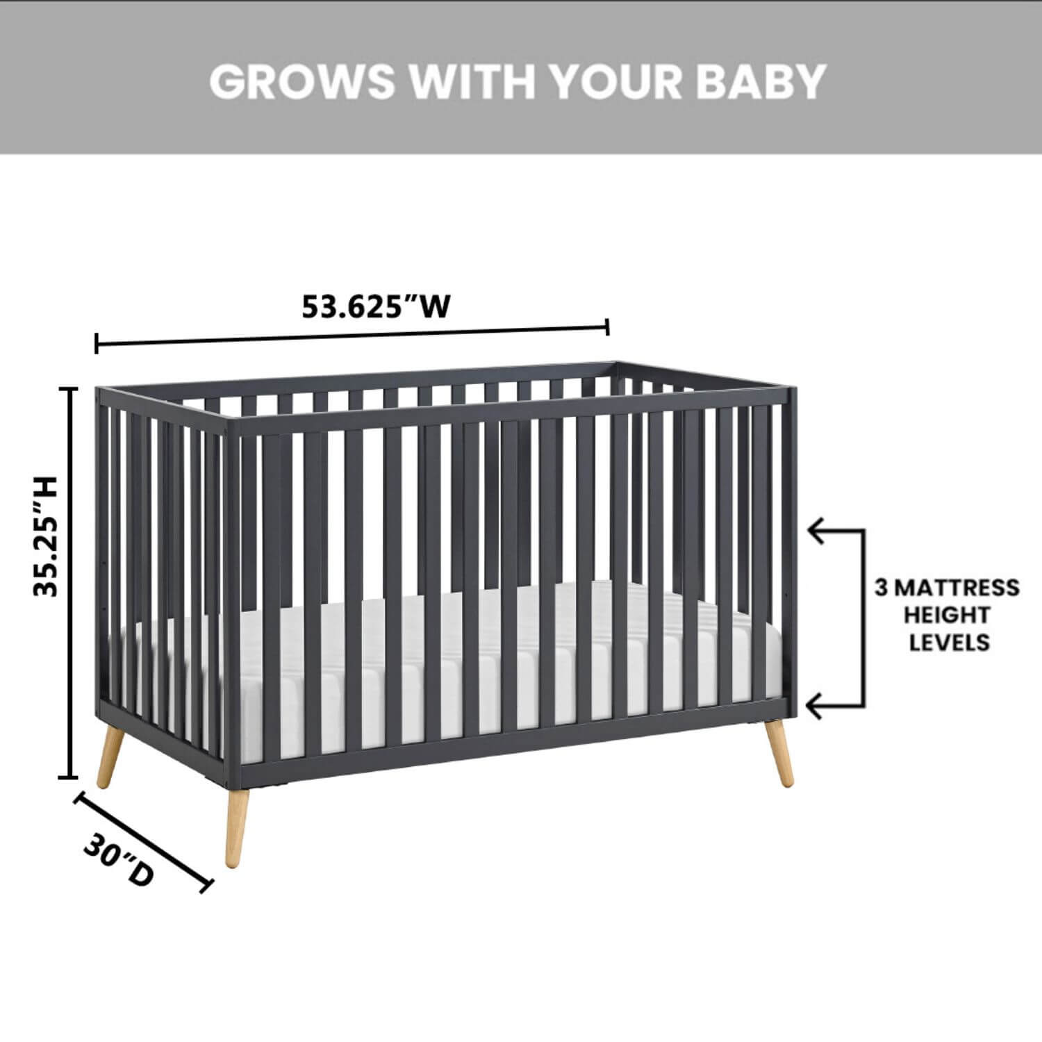 Oxford Baby Cozy Nest 3 In 1 Island Crib- Bambi Baby