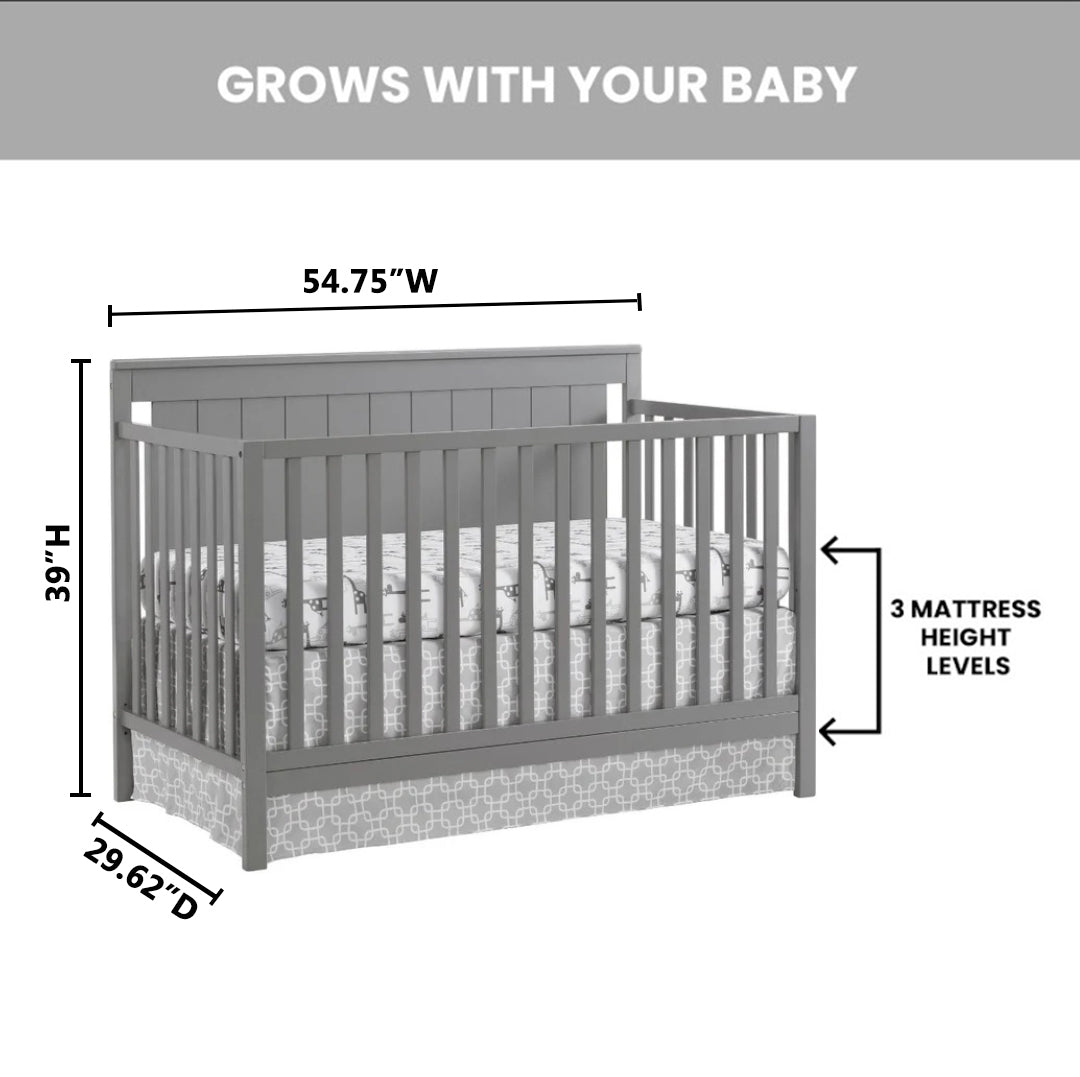 Oxford Baby Lazio 4-in-1 Convertible Crib- Bambi Baby
