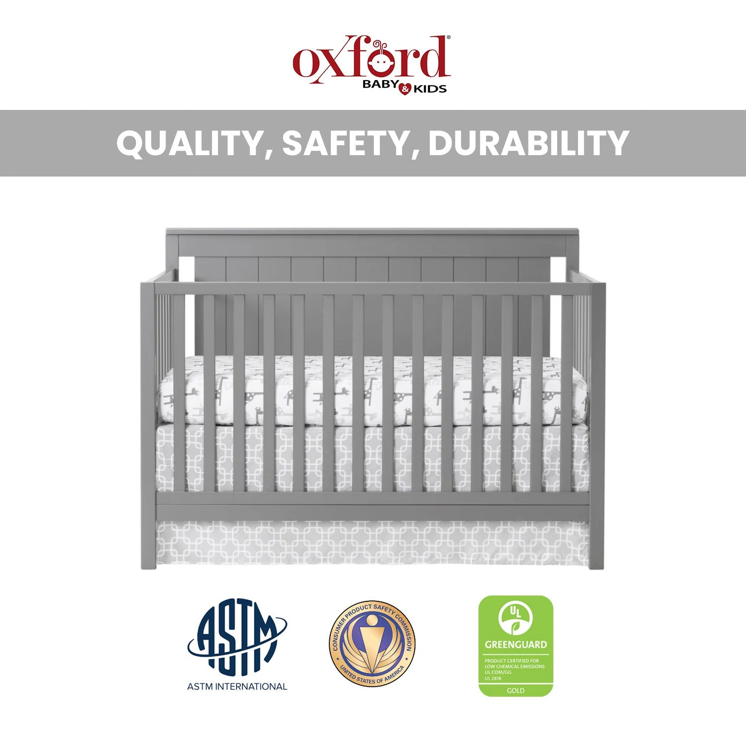 Oxford Baby Lazio 4-in-1 Convertible Crib- Bambi Baby