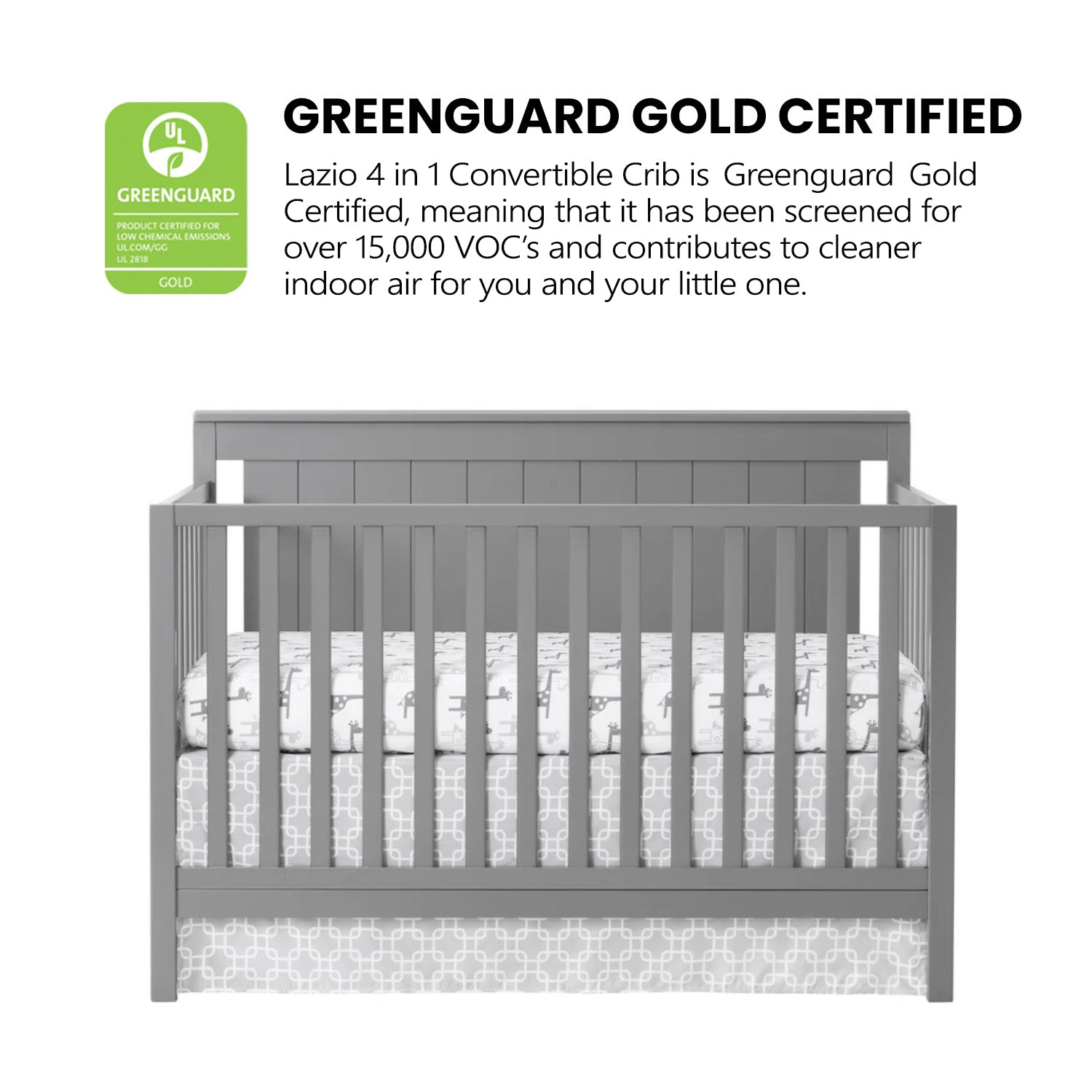 Oxford Baby Lazio 4-in-1 Convertible Crib- Bambi Baby