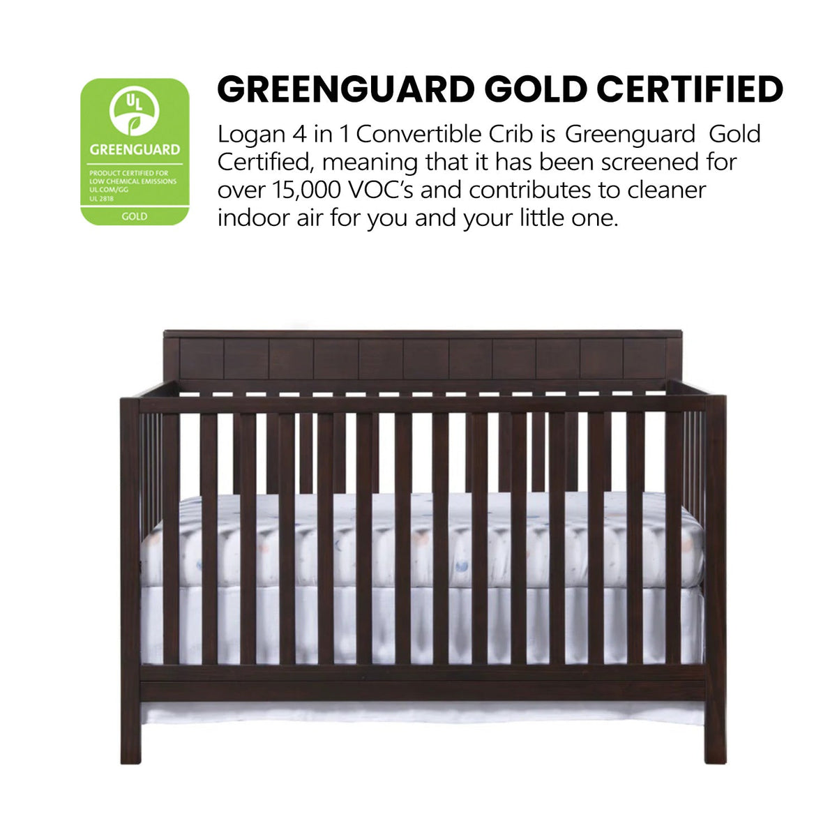 Oxford Baby Logan 4-in-1 Convertible Crib- Bambi Baby