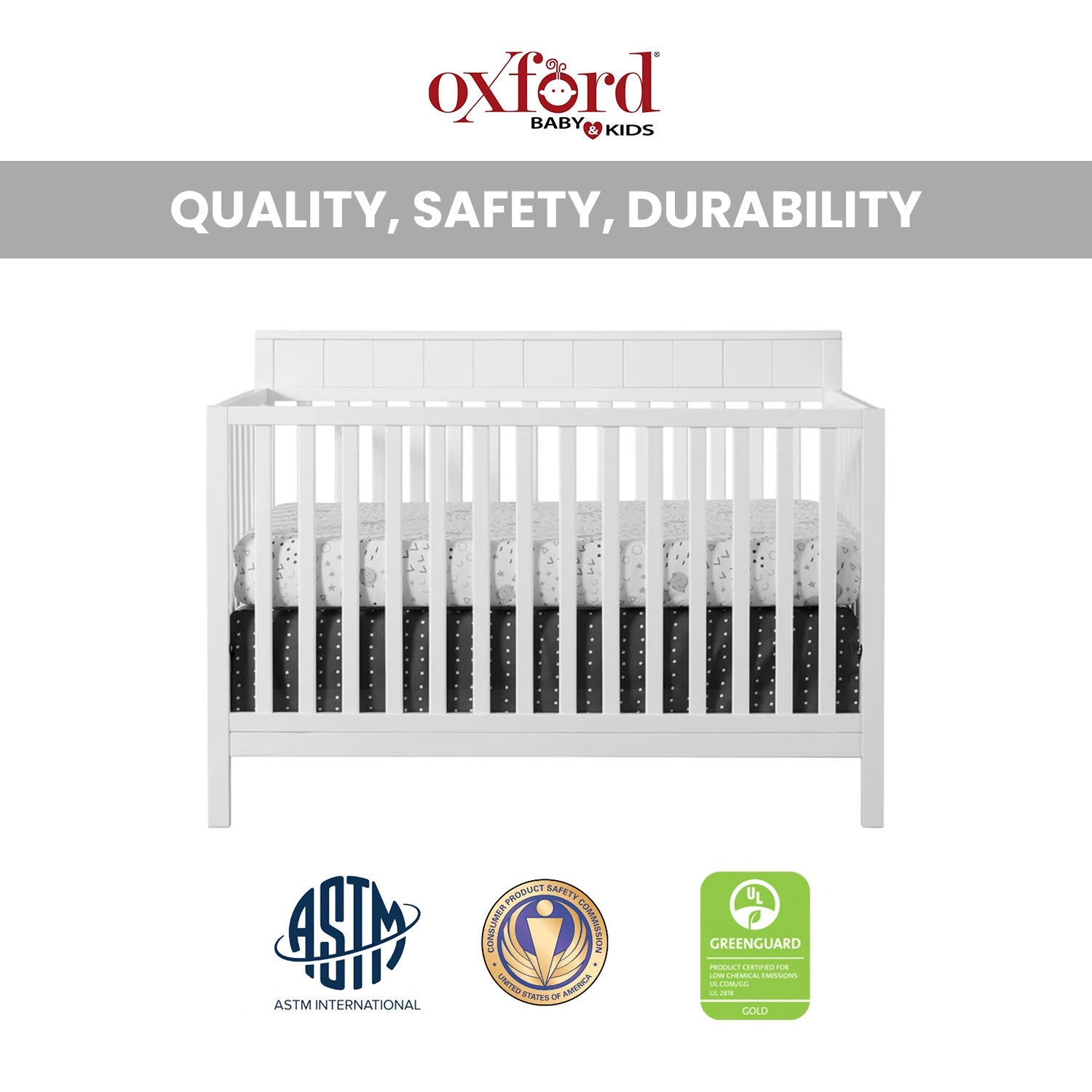 Oxford Baby Logan 4-in-1 Convertible Crib- Bambi Baby