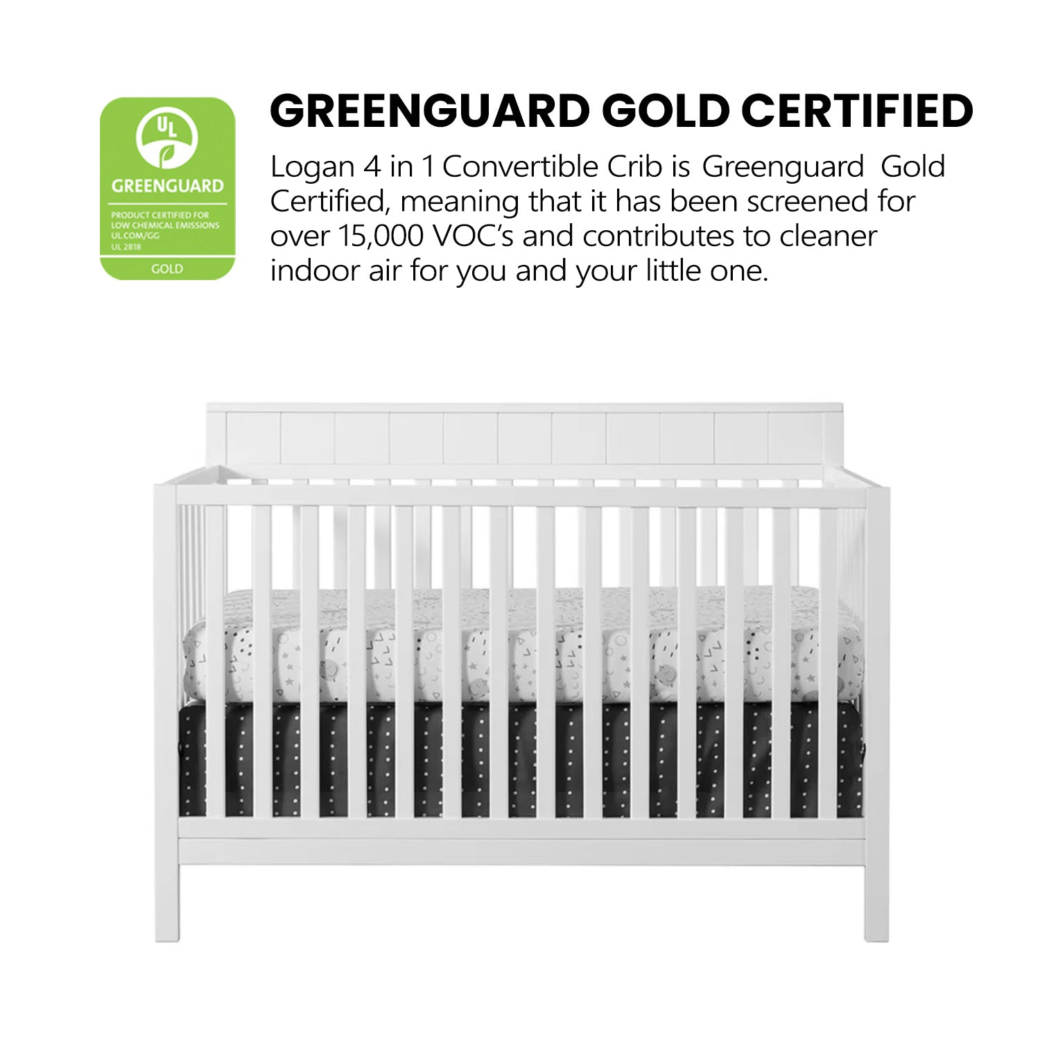 Oxford Baby Logan 4-in-1 Convertible Crib- Bambi Baby