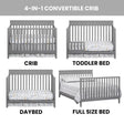 Oxford Baby Logan 4-in-1 Convertible Crib - Bambi Baby