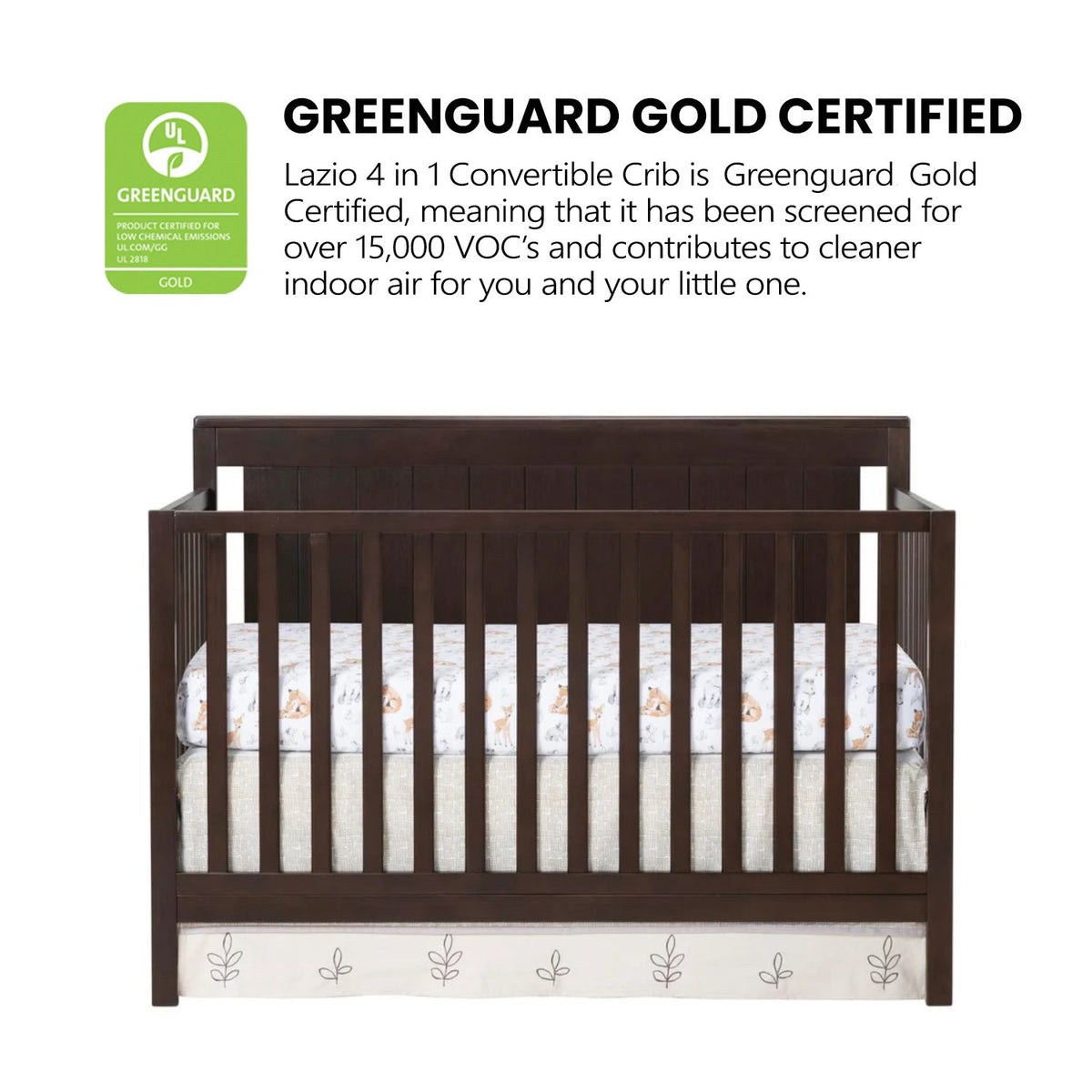 Oxford Baby Lazio 4-in-1 Convertible Crib- Bambi Baby