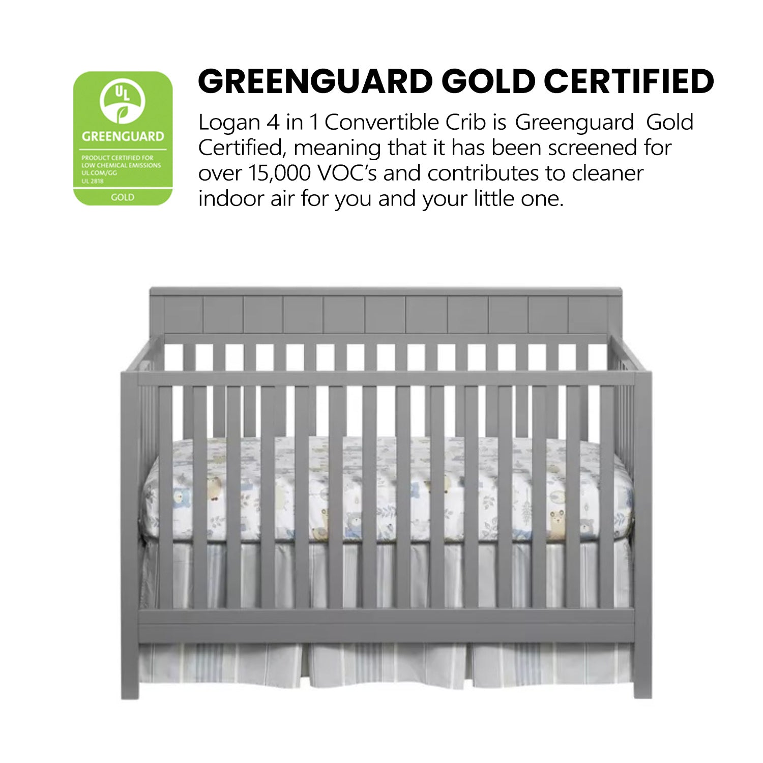 Oxford Baby Logan 4-in-1 Convertible Crib- Bambi Baby