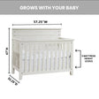 Soho Baby Ellison 4 In 1 Convertible Crib - Rustic White - Bambi Baby