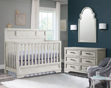 Westwood Foundry 2 Piece Nursery Set - Crib and 6 Drawer in White Dove- Bambi Baby