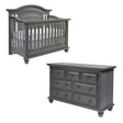 Oxford Baby London Lane 2 Piece Nursery Set - Crib & Dresser in Arctic Gray - Bambi Baby