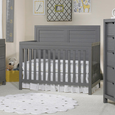 Cuna de panel completo Ti Amo Castello en cepillo de alambre gris- Bambi Baby