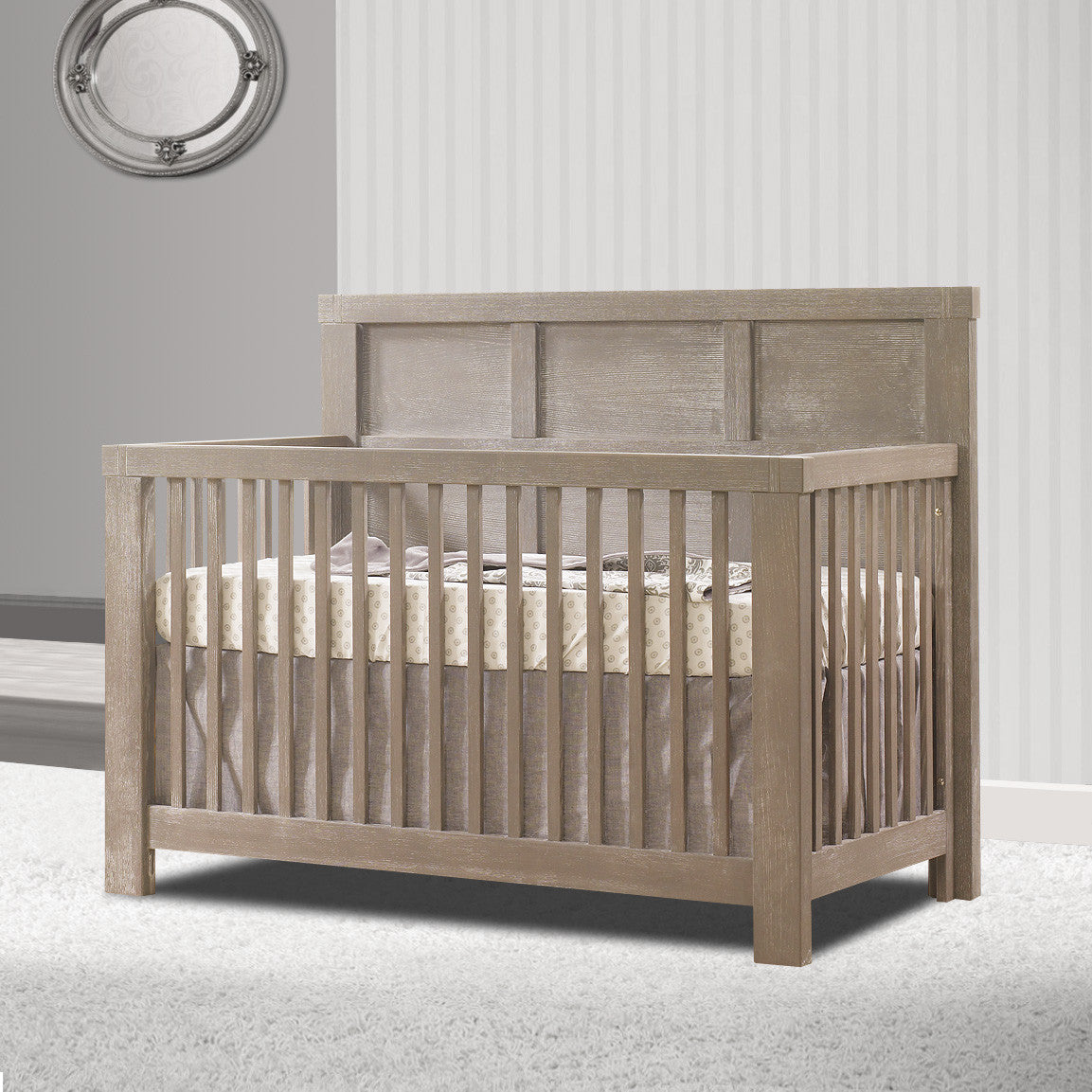 Natart Rustico Collection 5 in 1 Convertible Crib in Sugar Cane- Bambi Baby