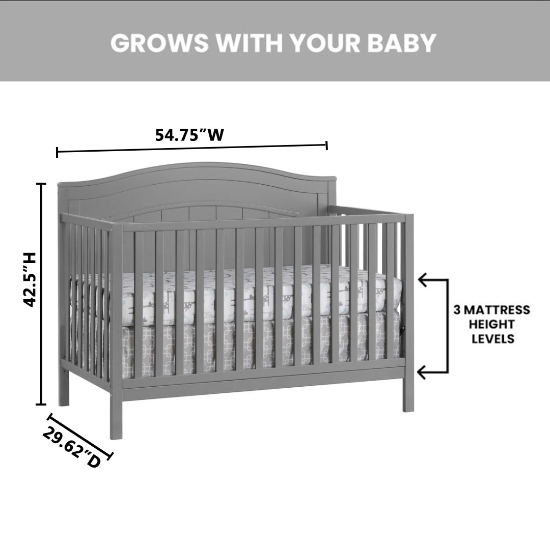 Oxford Baby Nolan 4-in-1 Convertible Crib- Bambi Baby