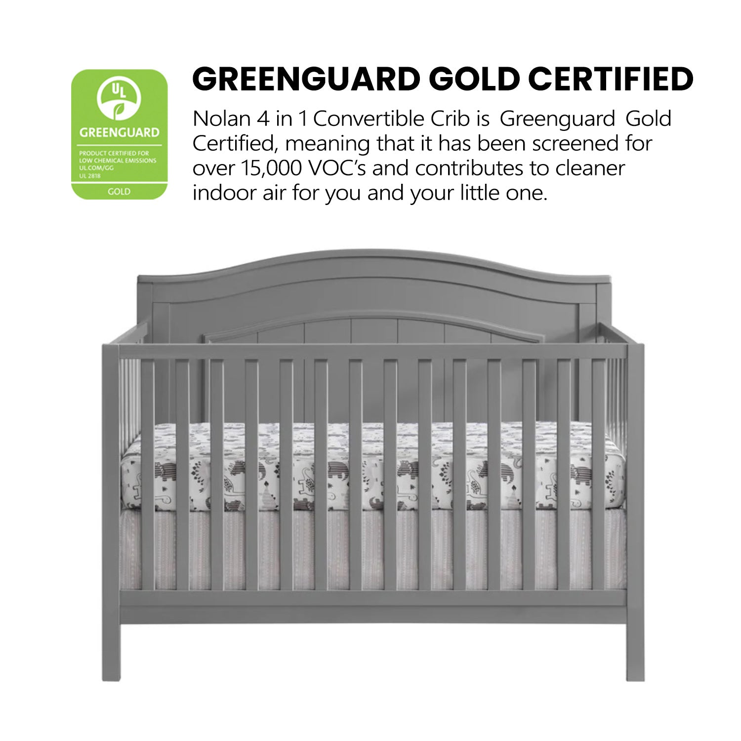 Oxford Baby Nolan 4-in-1 Convertible Crib- Bambi Baby
