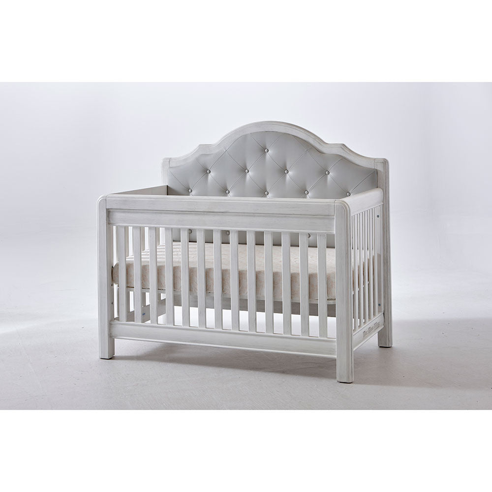 Pali Cristallo Forever Crib w Grey Vinyl Panel Vintage White