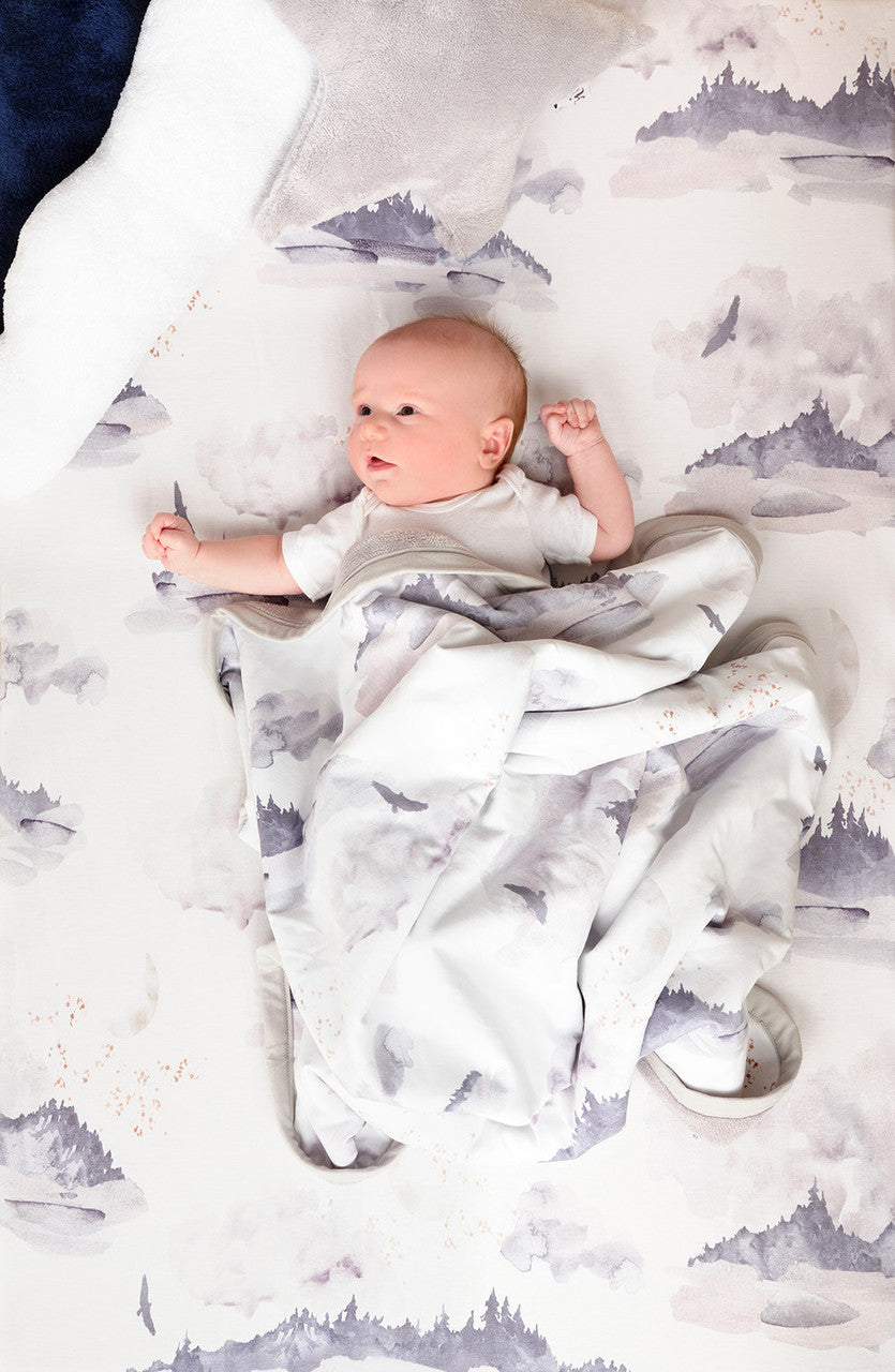 Oilo Misty Mountain Jersey Crib Sheet- Bambi Baby