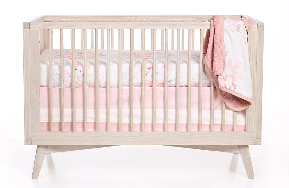 Oilo Blush Woven Cotton Band Crib Skirt- Bambi Baby