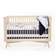 Oilo Indigo Woven Cotton Band Crib Skirt - Bambi Baby